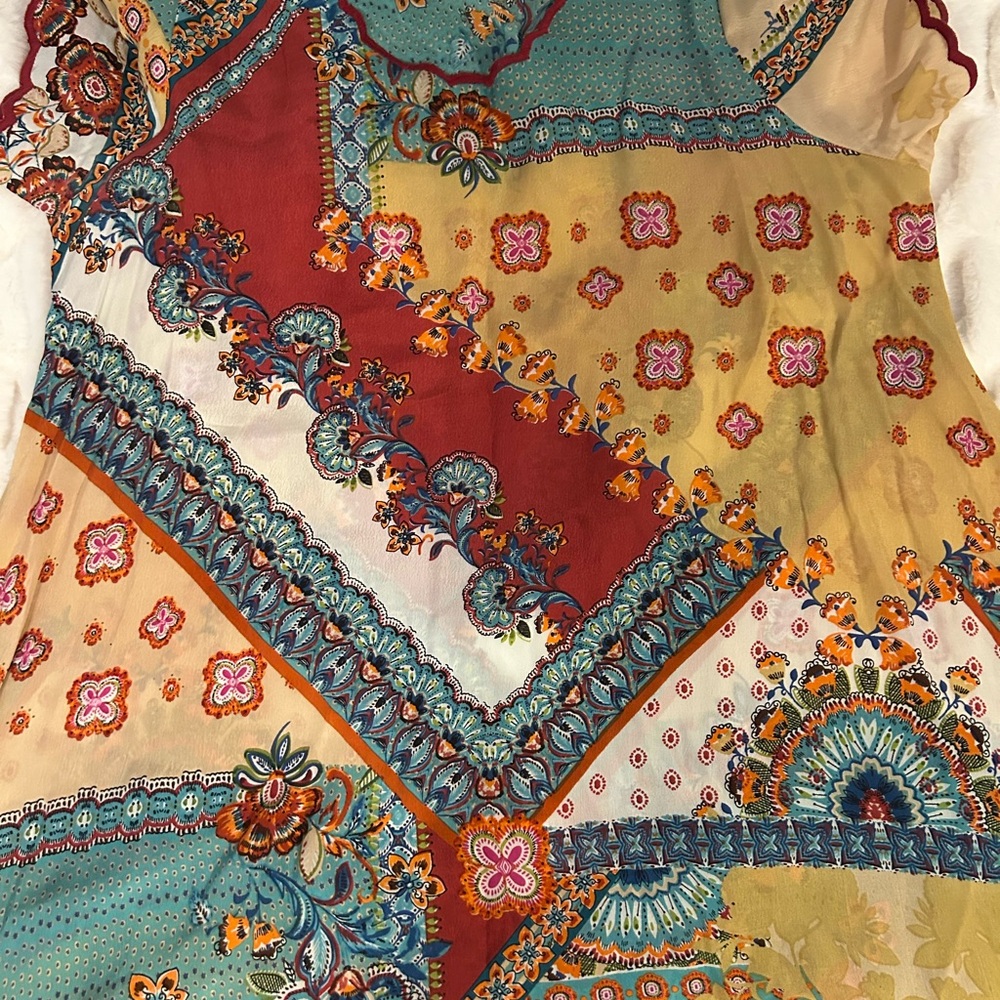 Coldwater Creek Patchwork Tunic Top – Size Small - image 2